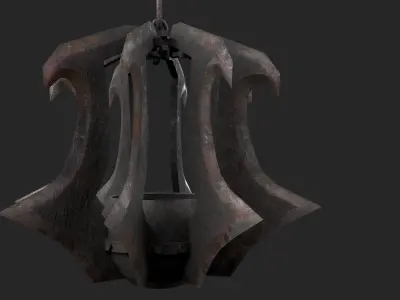 Hanging Torch Low-poly 3D model