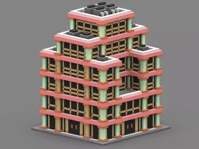 House Voxel - 16 Low-poly 3D model