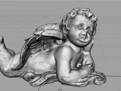 Angel cupid statue Low-poly 3D model
