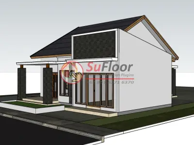 House 15x35m code 465- Sketchup 3D model 3D model 3D model