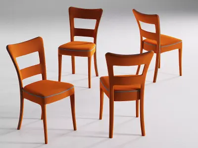 Sheryl orange dining chairs 3D model