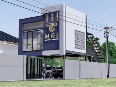 Minimalist Modern Office Building Full Interior 3D design  3D model