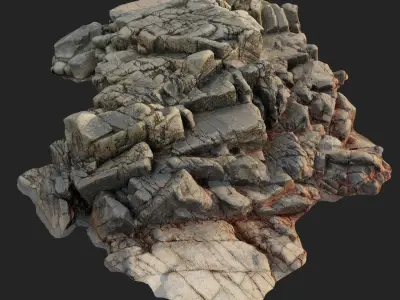 3d scanned rock cliff B2 3D model