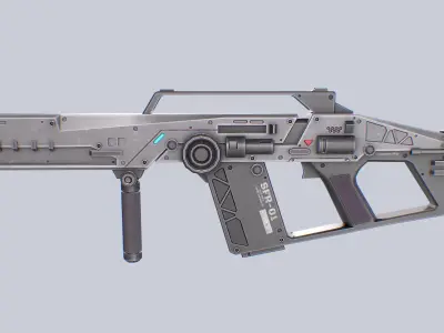 Scifi rifle Low-poly 3D model