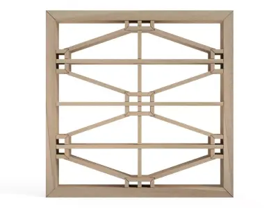 Shokko wooden window frame with square design 3D print model