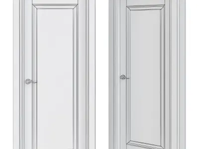 Door wooden low poly 3d model Low-poly 3D model