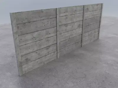 Concrete Wall Low-poly 3D model