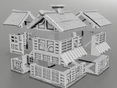 medieval house 3D print model