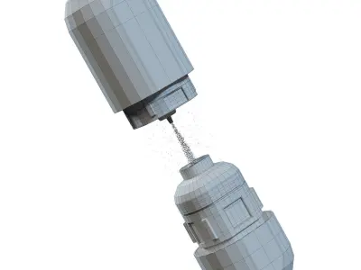 Sci Fi Lab Tube Low-poly 3D model