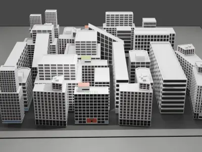Bloks Street City Center Low-poly 3D model