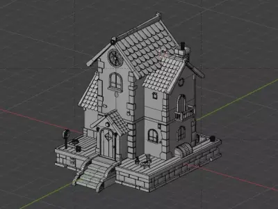 Stylized House Low-poly 3D model Low-poly 3D model