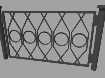 Fence 06 Low-poly 3D model