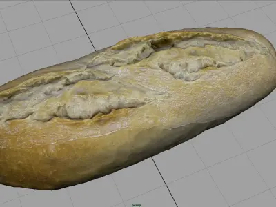 Bread loaf of Low-poly 3D model