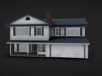House 07 - Clean Low-poly 3D model