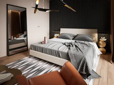 Bedroom Interior Scene for Cinema 4D and Vray 6 ACES 3D model