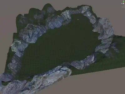 Detailed Mountains for Unity and Unreal Low-poly 3D model