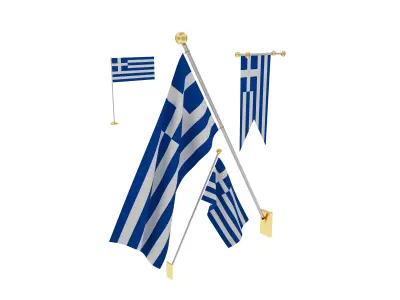 Flags of Greece 3D model