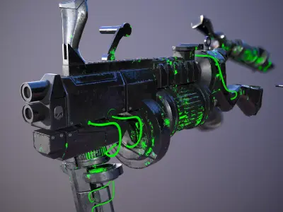 Sci-Fi Shotgun Low-poly 3D model order