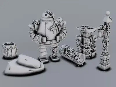environment set barrel 3D print model