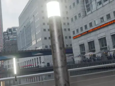 Galvanized Light-Column -27- Street-Light 9 Low-poly 3D model