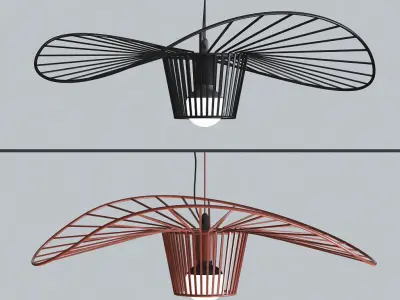 Straw Hat Chandelier 3D model