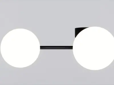 sconce wall with two glass balls 3D model