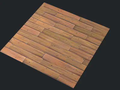 Stylized Wood floor Low-poly 3D model