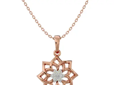 Light Minimalist Diamond Ring Earrings Pendant Set 3D print model