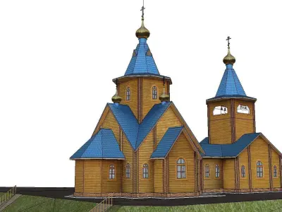 Architecture-Religion-God-Culture-Temple-026 church on hill 3D model