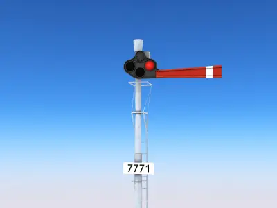 Railway Semaphore Signals Low-poly 3D model