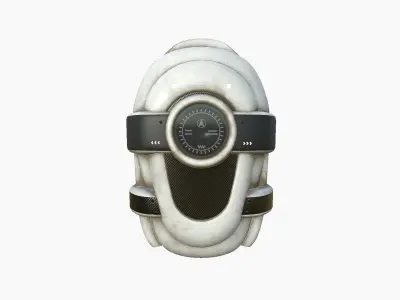 SciFi Backpack C06 White Dirt - Fashion Character Design Low-poly 3D model