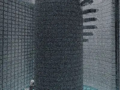 Hi-res scene in Backrooms style 3D model