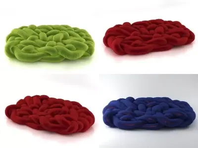 Boa brain made of different colored yarns 3D model