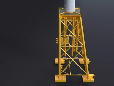 Jacket Wind Turbine 3D model