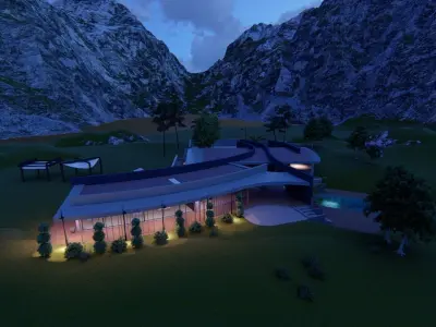 Casa Scene- Beach villa-modern house 3D model 5