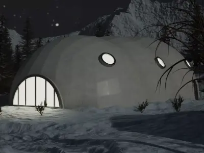 Winter Village Of Geodesic Domes 3D model