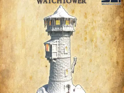 Frozen Watchtower Tabletop Terrain 28 MM 3D print model