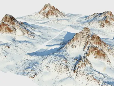 Snow mountain Pack Low-poly 3D model