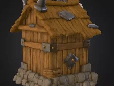 Orc House with Skull Low-poly 3D model