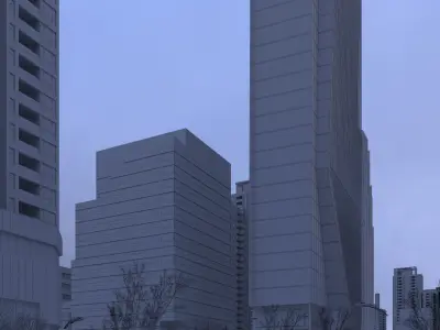 SKYSCRAPER CITY BUILDING metal glass 3D model 3D model