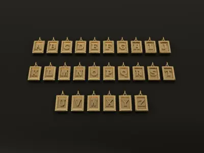 Antique Vintage Style Box Rectangle Letter Frame Pendant STYLE 7 3D print model