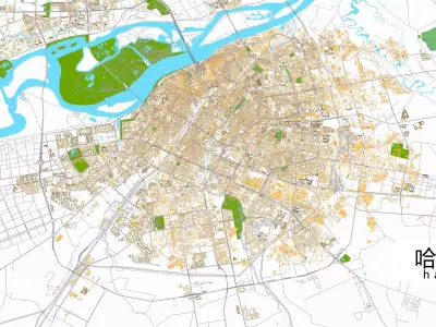 Haerbin City urban planning maquett  building 3D Topography 3D model