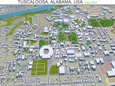 Tuscaloosa Alabama USA 50km Low-poly 3D model