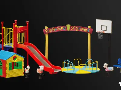 Playground Equipment VOL 3 Low-poly 3D model