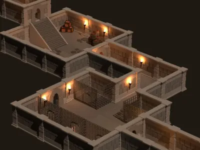 Dungeon Asset Pack Free low-poly 3D model