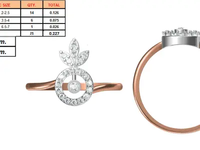 Light Weight Wedding Engagement Women Ring STL JCD Details 3D print model 17