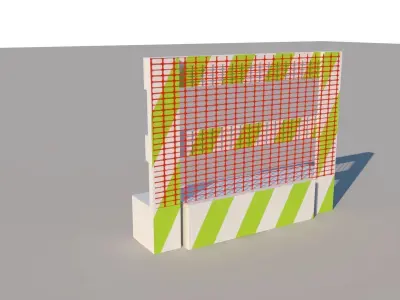 Road block - Barricade Low-poly 3D model