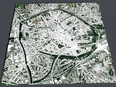 Cityscape Brugge Belgium 3D model