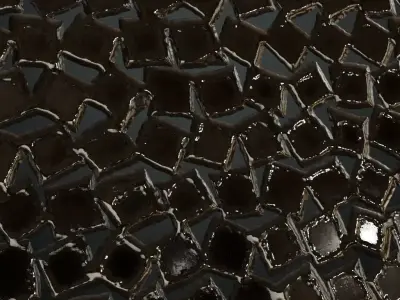 Fractured Glossy Dark Glass Irregular PBR SEAMLESS Texture
