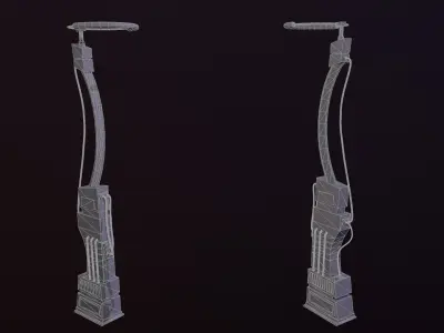 Cyberpunk Light Game-Ready Free low-poly 3D model